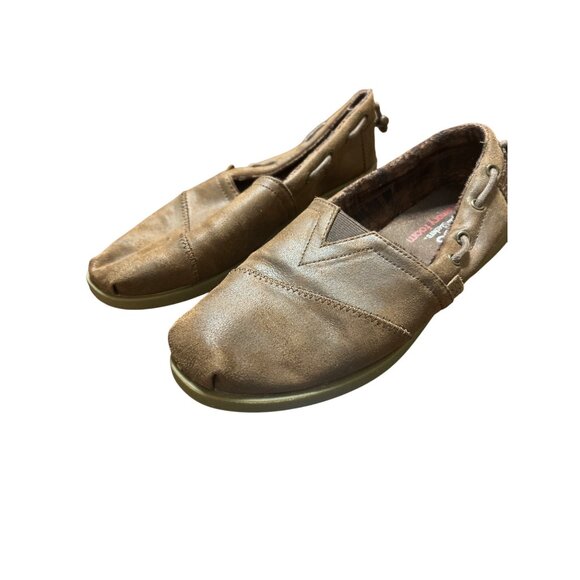 Bobs Skechers Brown Faux Leather Slip-On Shoes Memory Foam 31977 Size 8 - Picture 1 of 7